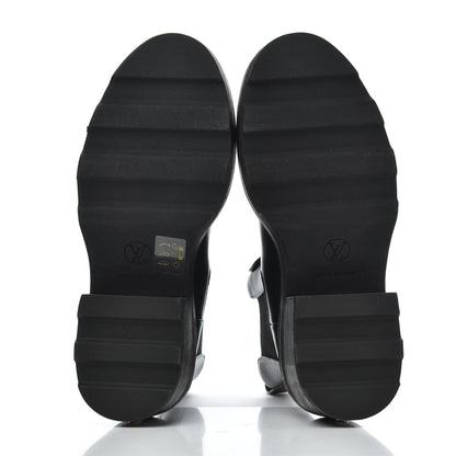 Louis Vuitton Calfskin Monogram Beaubourg Ankle Boots 38 Black 5 of 9