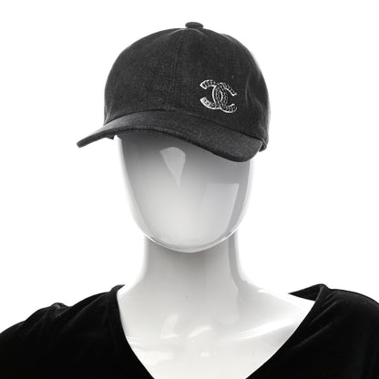 Chanel Cotton Sequin CC Cap Hat Black 2 of 8