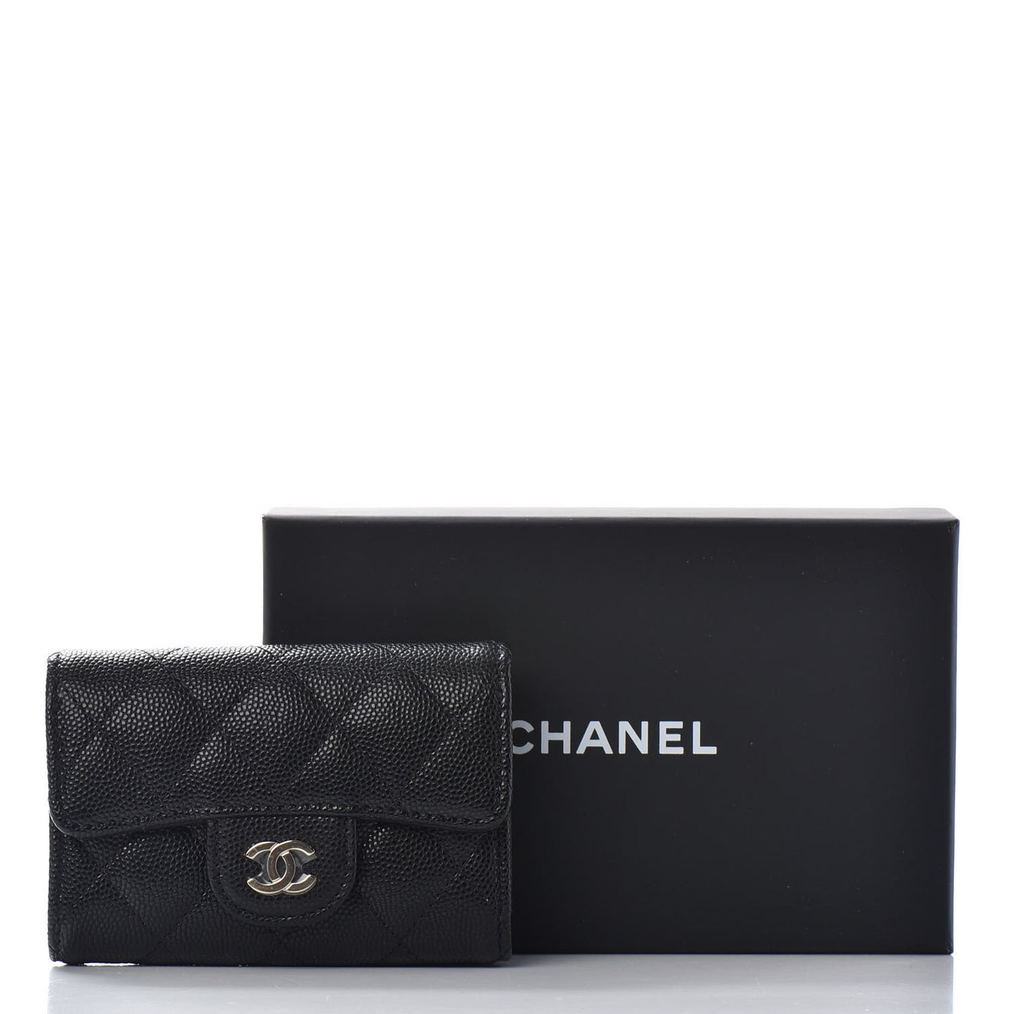 Caviar Quilted Classic 4 Key Holder Wallet Black