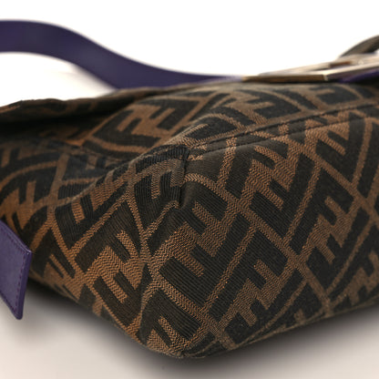Fendi Zucca Vitello Elite Messenger Baguette Tobacco Viola 7 of 8