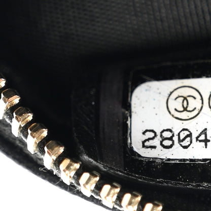 Chanel Lambskin Enamel Quilted Zip Around Classic Coin Purse Black 7 of 7
