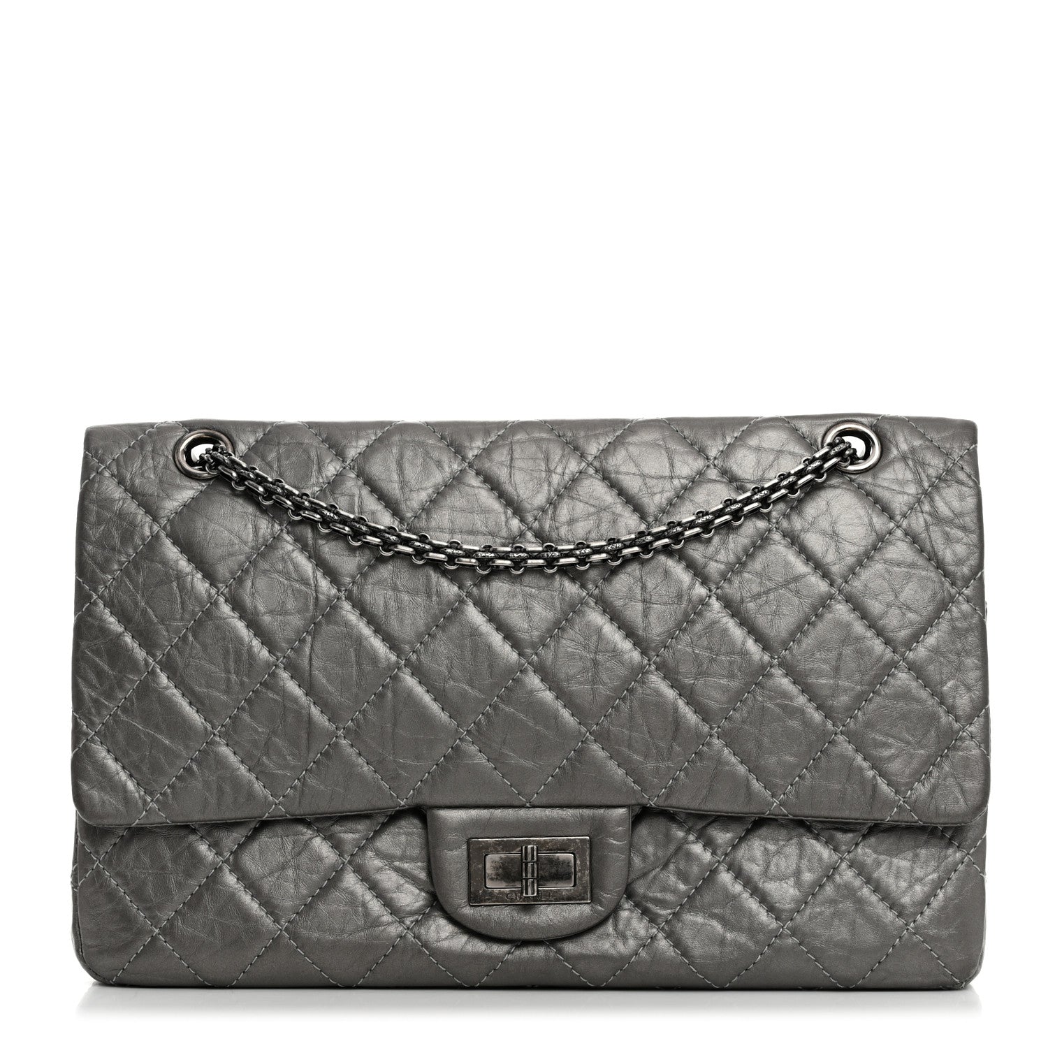 Chanel Metallic Aged Calfskin Quilted 2.55 Reissue 227 Flap Dark Silver 1 of 11