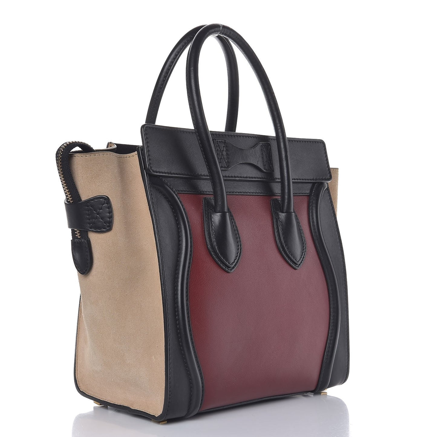Smooth Calfskin Nubuck Micro Tri-Color Luggage Rust