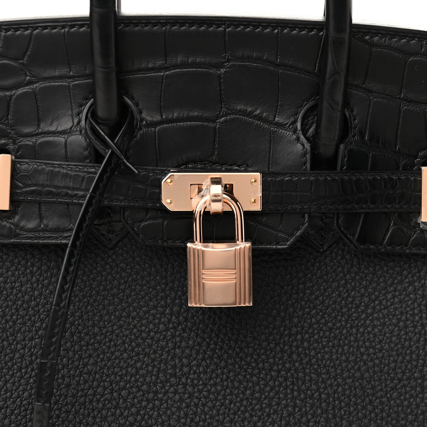 Hermes Togo Matte Alligator Birkin Touch 25 Black 8 of 10