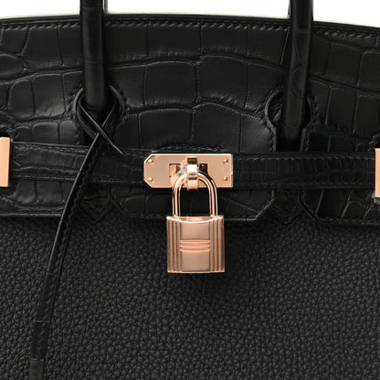 Hermes Togo Matte Alligator Birkin Touch 25 Black 8 of 10
