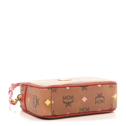 MCM Skyoptic Visetos Spectrum Diamond Camera Bag Cognac Red 4 of 9