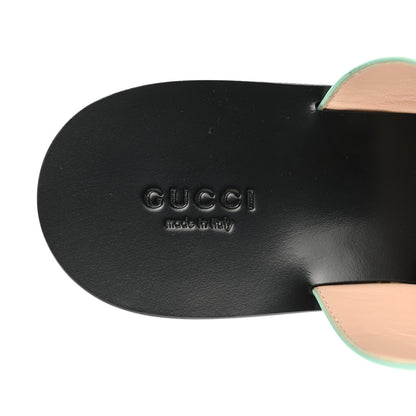 Gucci Calfskin GG Marmont Thong Sandals 39.5 Water Green 7 of 8