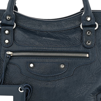 Balenciaga Agneau Classic Silver Hardware City Bleu Obscur 8 of 11