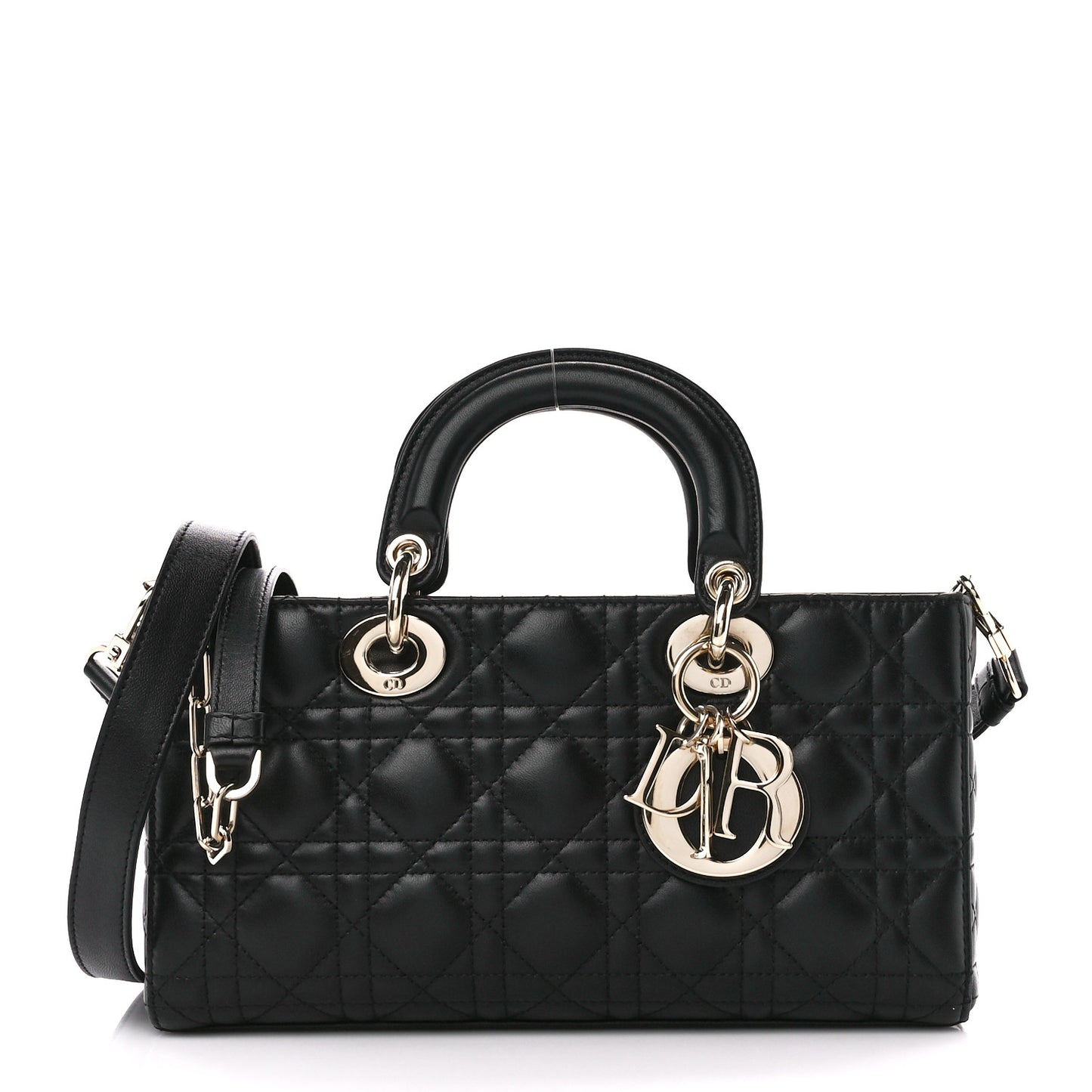 Lambskin Cannage Medium Lady D-Joy Black