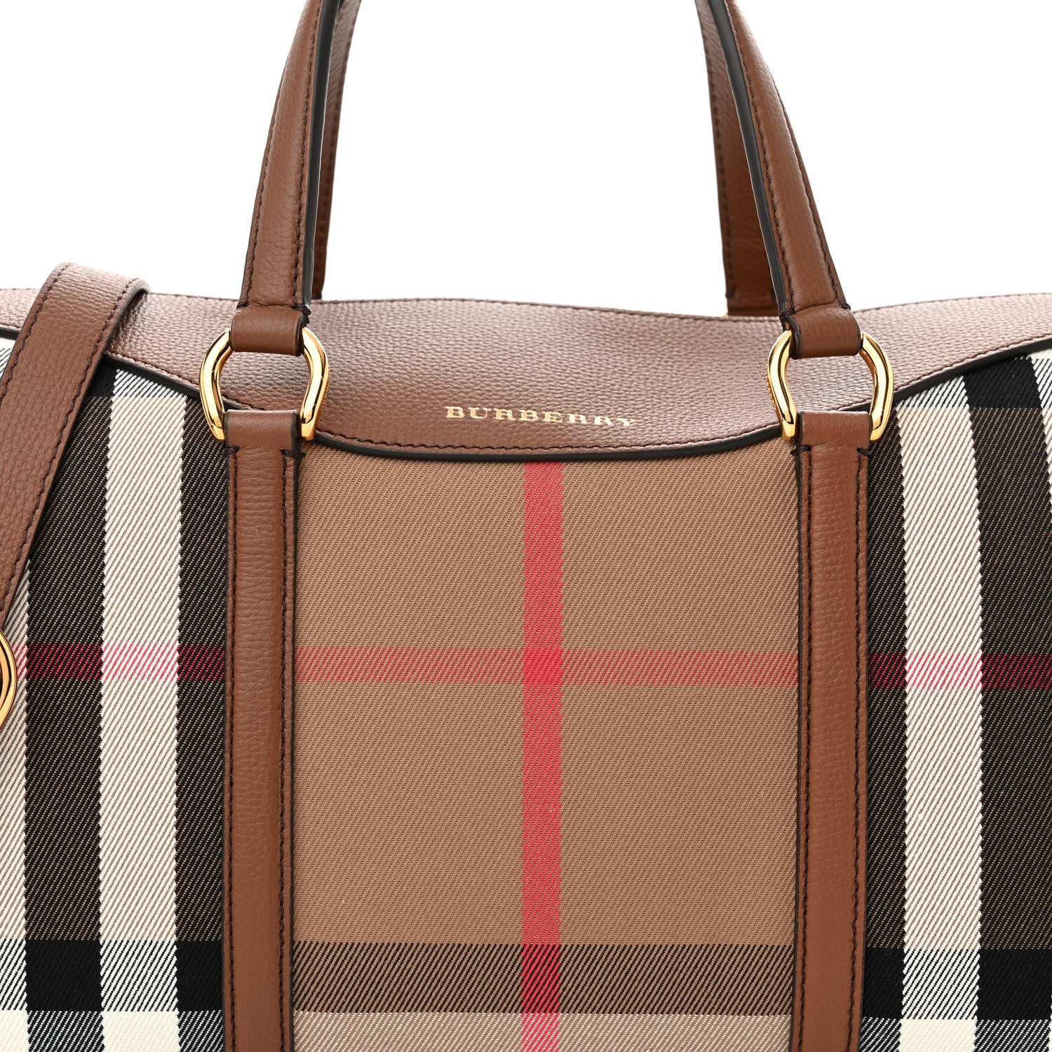 Burberry House Check Derby Calfskin Medium Alchester Bowling Bag Tan 7 of 9