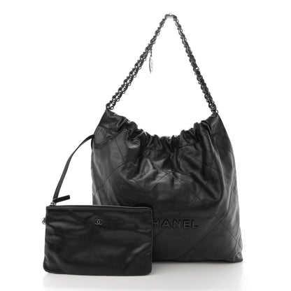 Chanel Shiny Calfskin Quilted Chanel 22 So Black 3 of 12