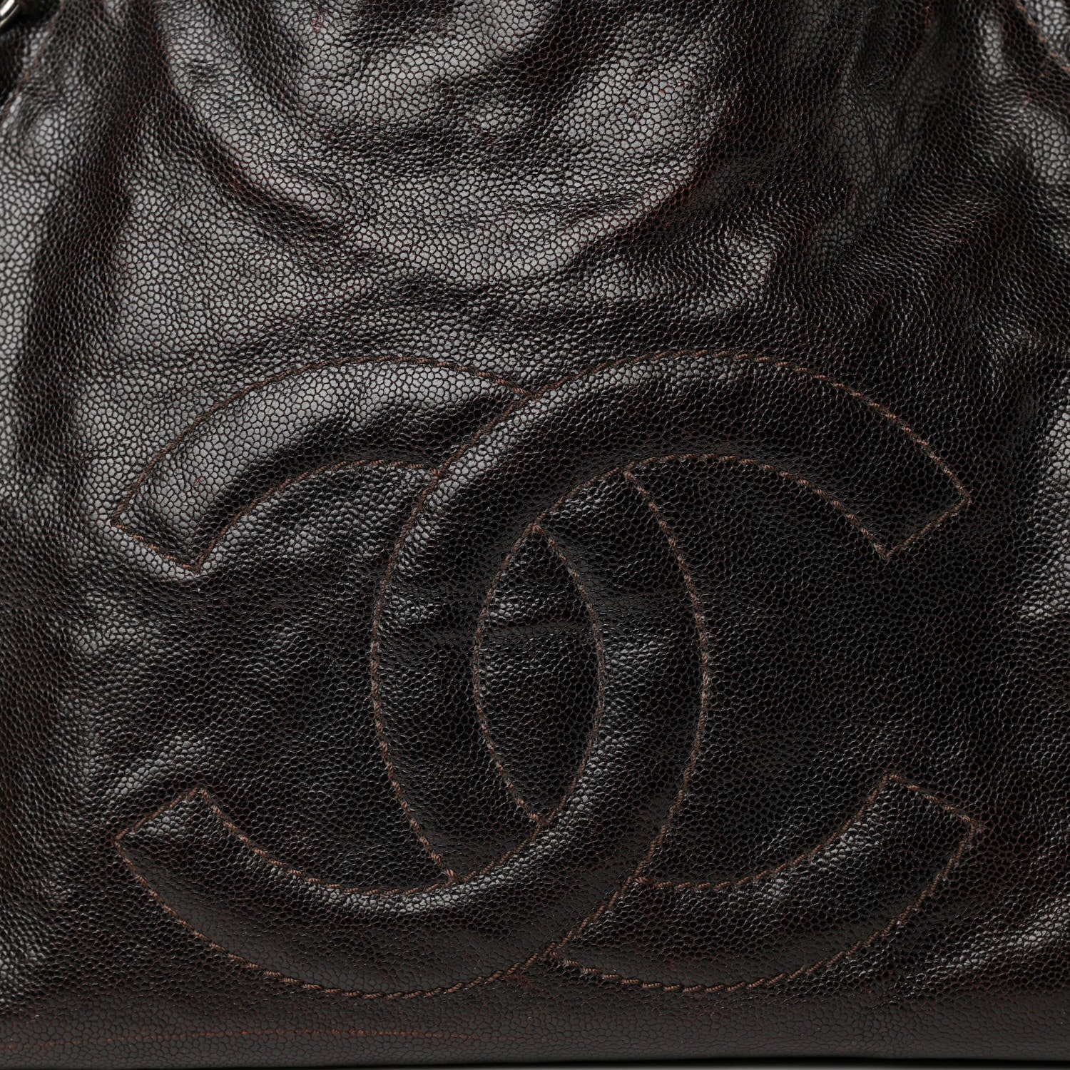 Chanel Glazed Caviar Large East West Modern Chain Tote Brown 8 of 11