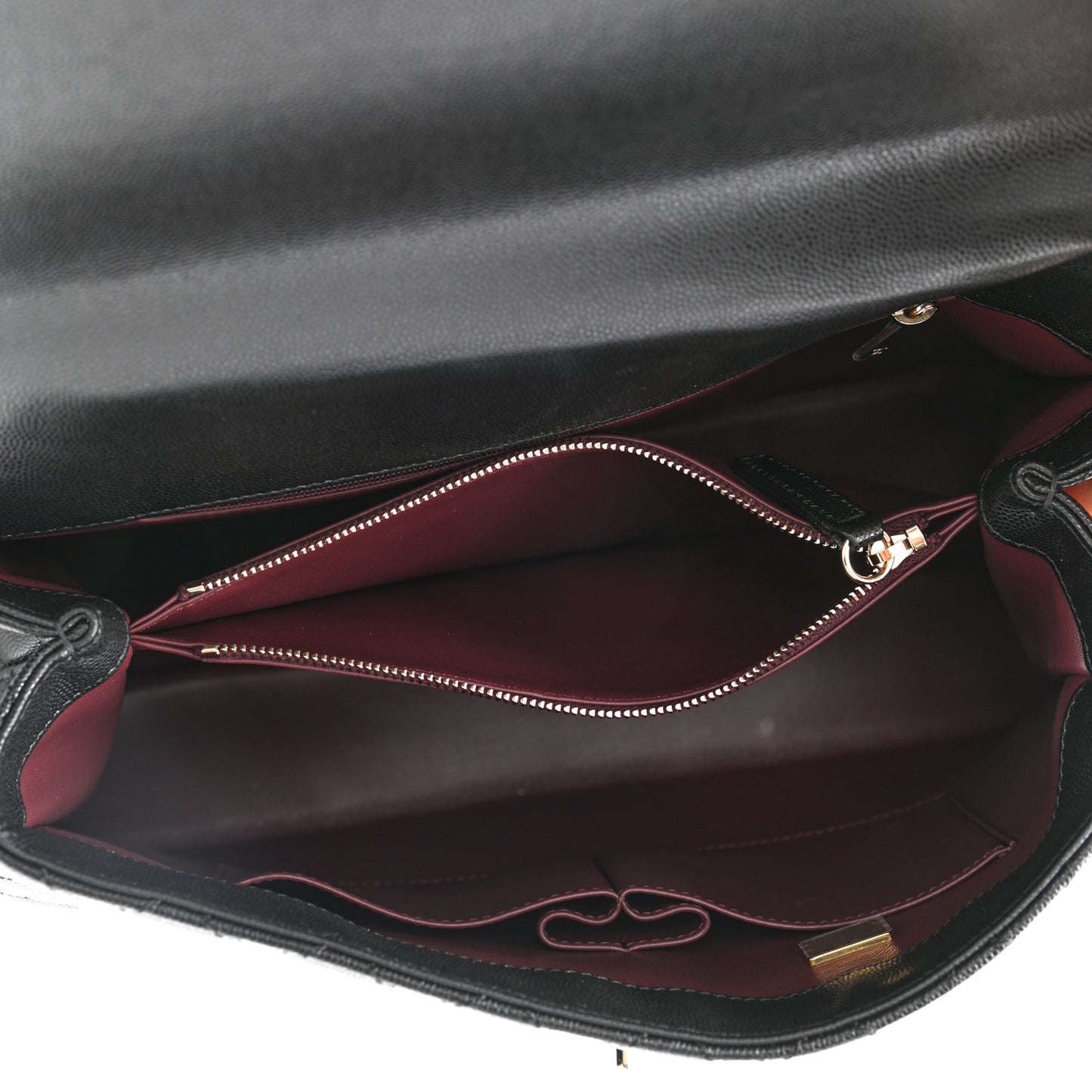 Caviar Quilted Medium Coco Handle Flap Black