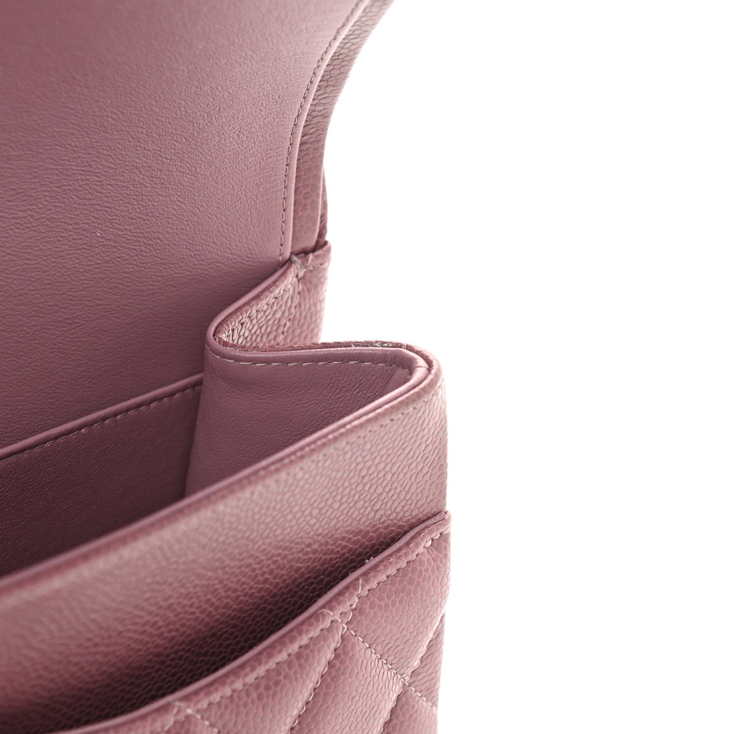 Caviar Quilted Jumbo Double Flap Light Purple