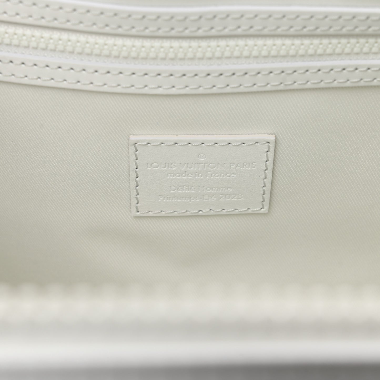 Calfskin LV Ornament Keepall 50 Bandouliere  Optic White
