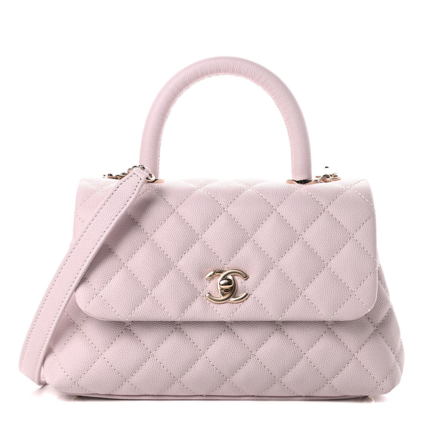 Caviar Quilted Mini Coco Handle Flap Lilas Lilac