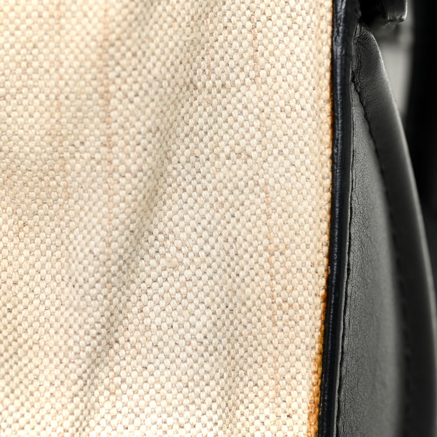 Natural Canvas Smooth Calfskin Mini Luggage Cream