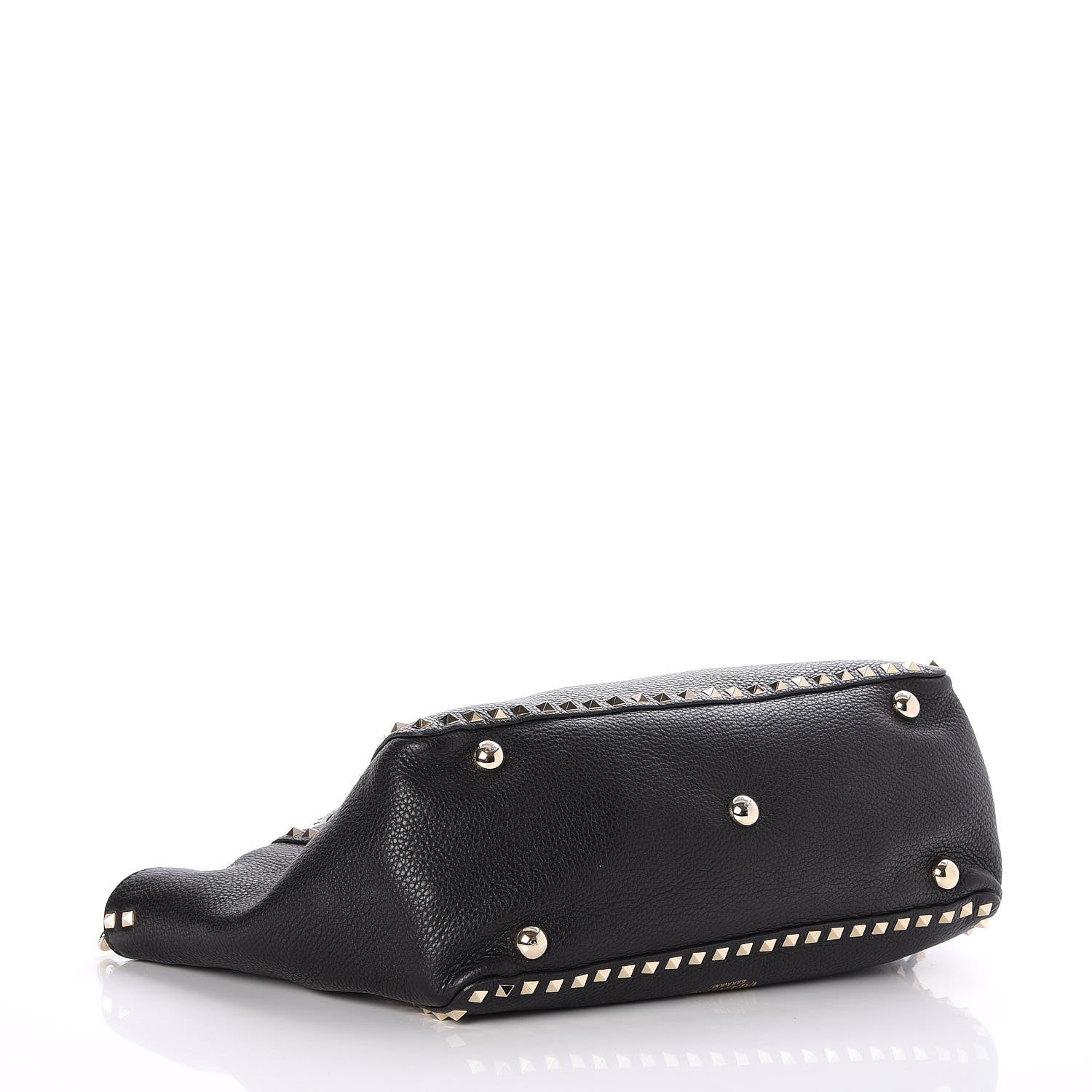 Valentino Garavani Pebbled Calfskin Medium Rockstud Tote Black 4 of 7
