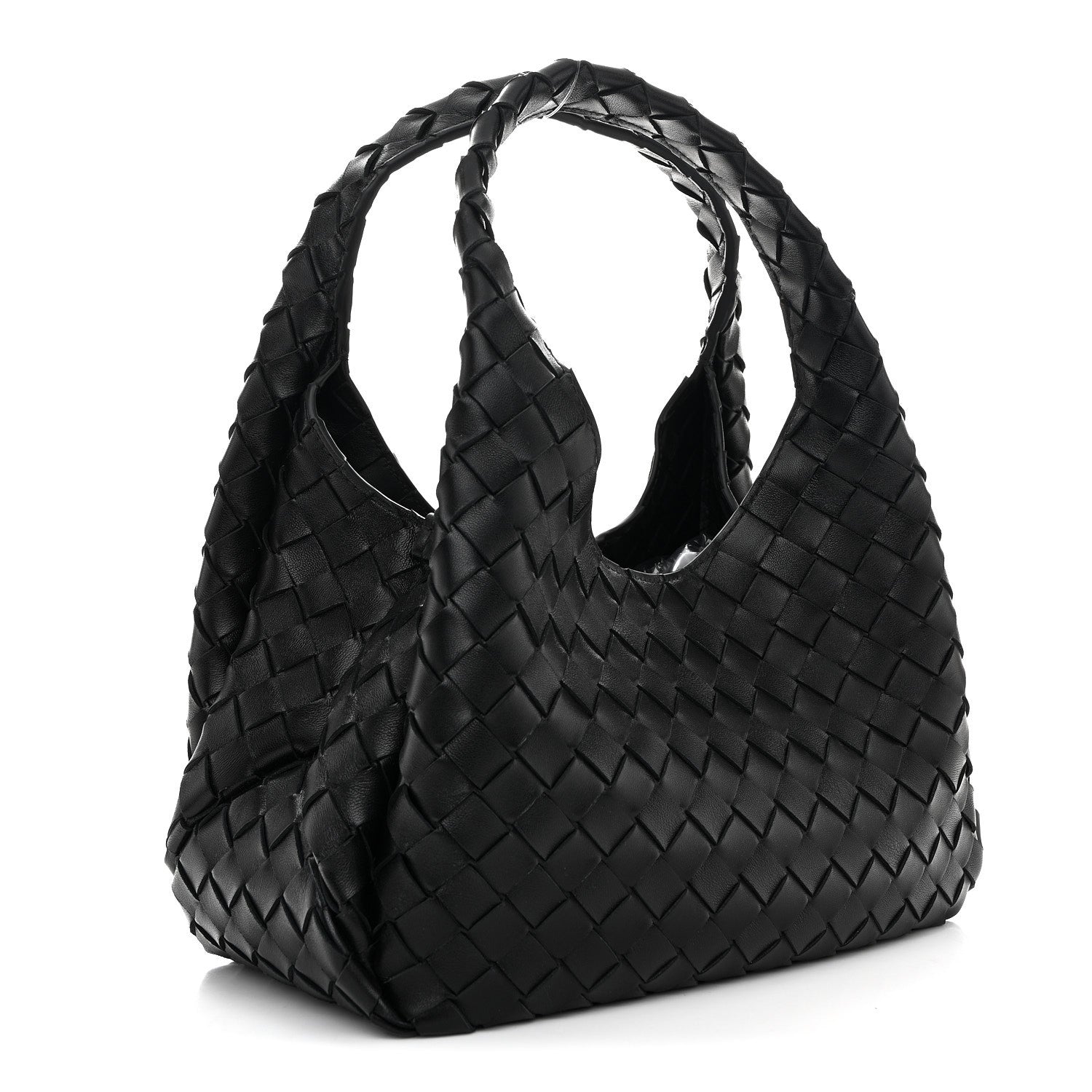 Bottega Veneta Nappa Intrecciato Small Campana Shoulder Bag Black 3 of 9