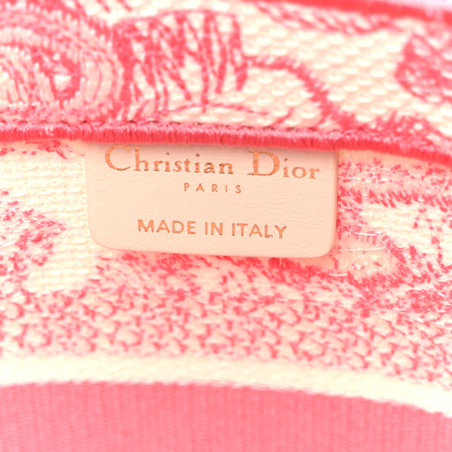 Canvas Embroidered Dioriviera Toile De Jouy Panier Chapeau Tote Peony Pink