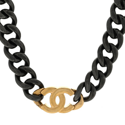 Chanel CC Chain Choker Necklace Ruthenium Gold 1 of 5