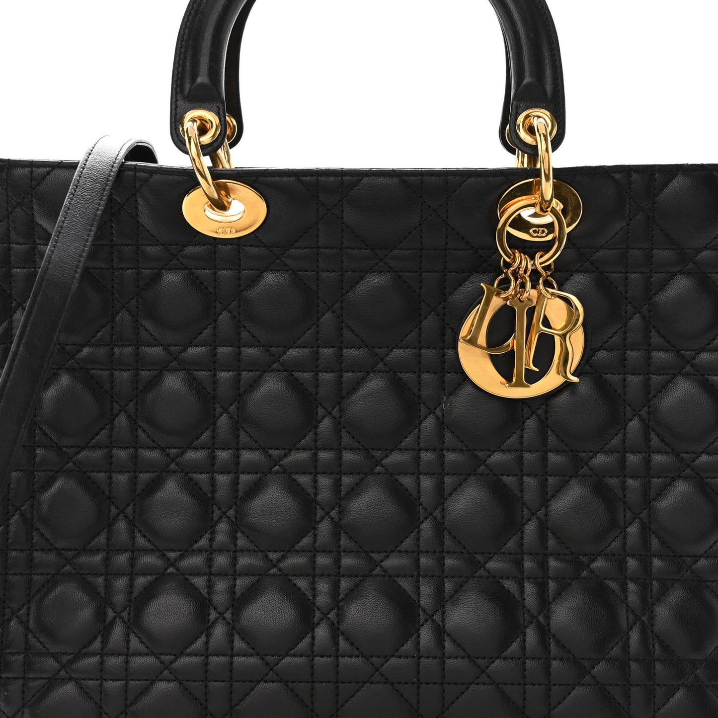 Lambskin Cannage Large Lady Dior Black