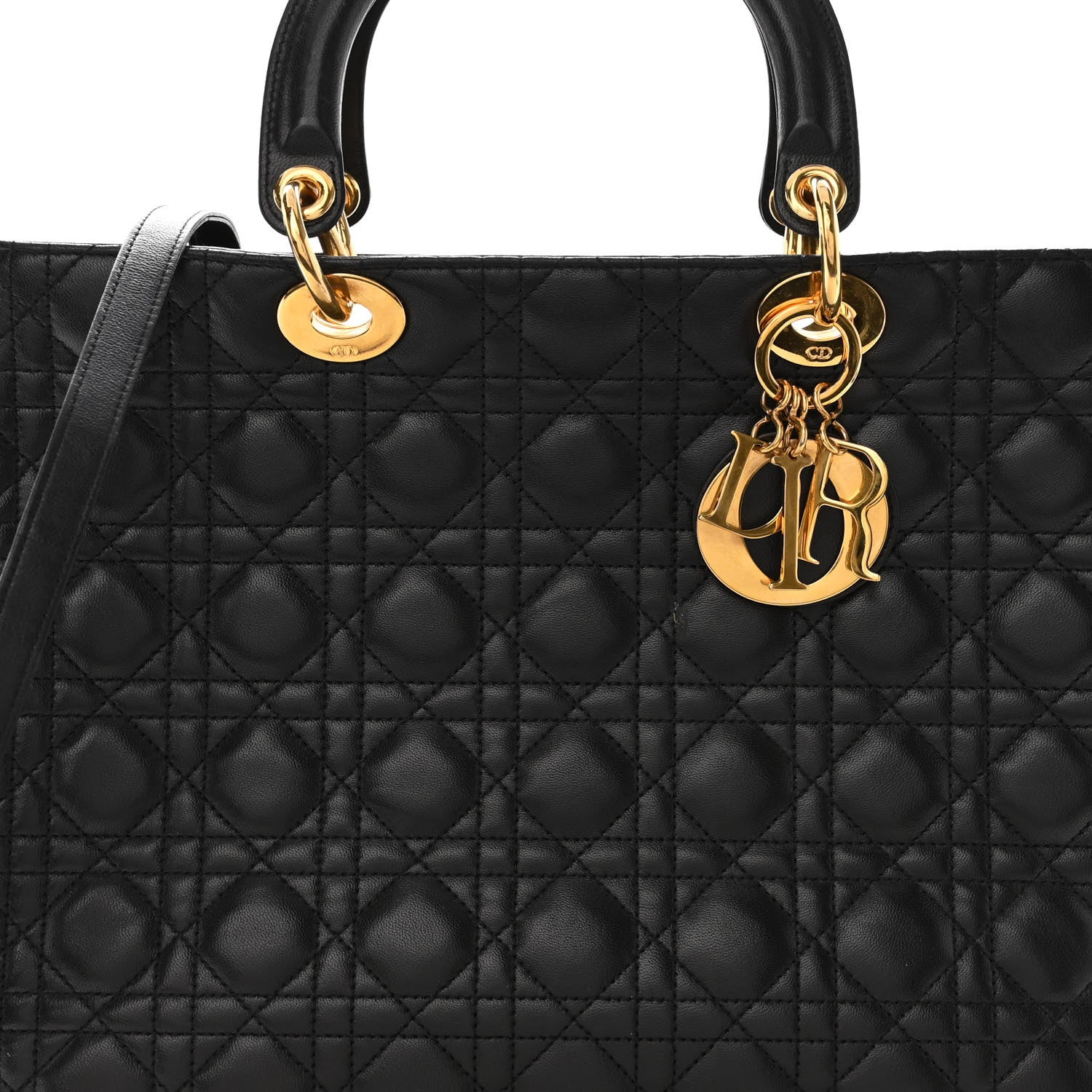 Christian Dior Lambskin Cannage Large Lady Dior Black 7 of 10
