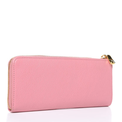 Miu Miu Goatskin Madras Zip Around Wallet Rosa 3 of 9