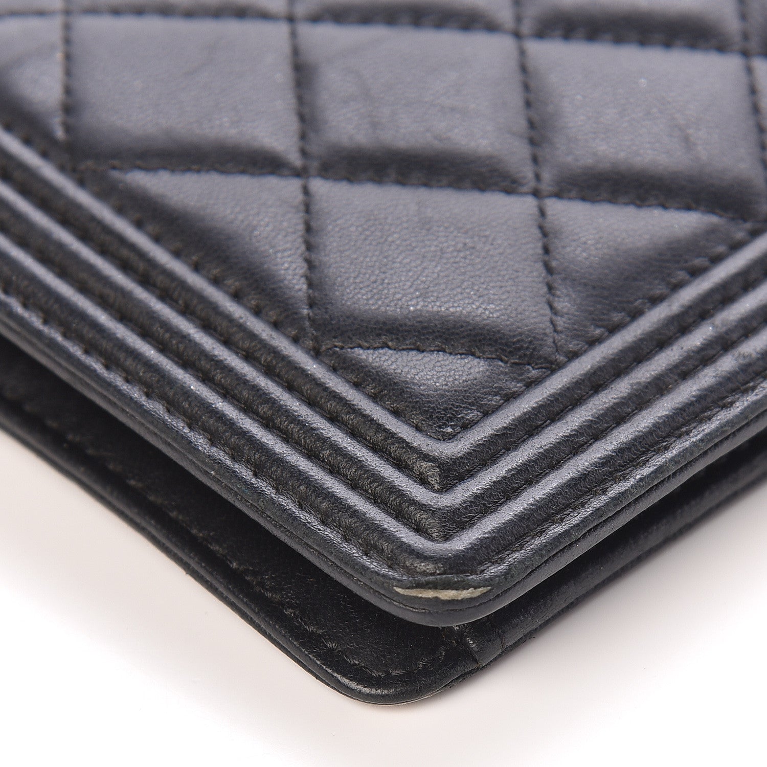 Chanel Lambskin Quilted Boy Yen Wallet Black 9 of 13