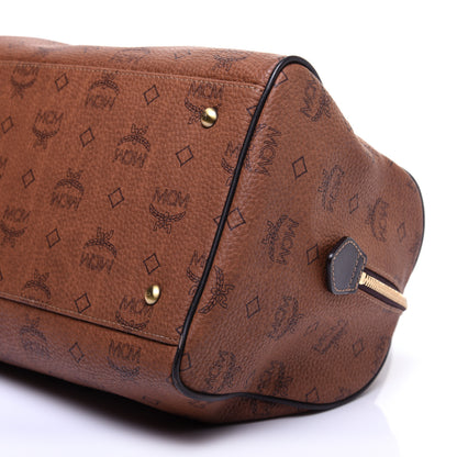 MCM Visetos Boston Bag Brown Black 7 of 12
