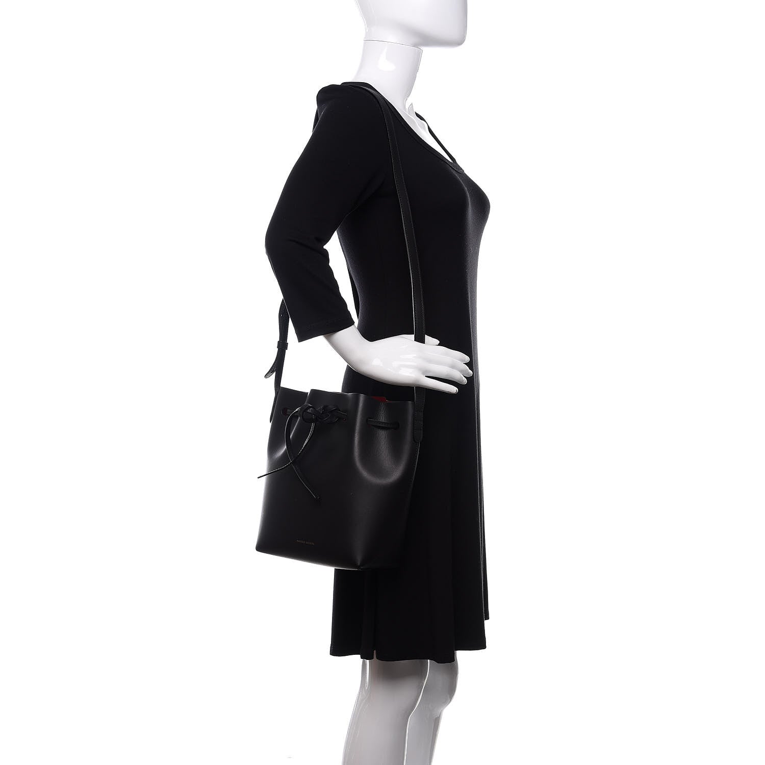 Mansur Gavriel Vegetable Tanned Calfskin Mini Bucket Bag Black Flamma 2 of 10