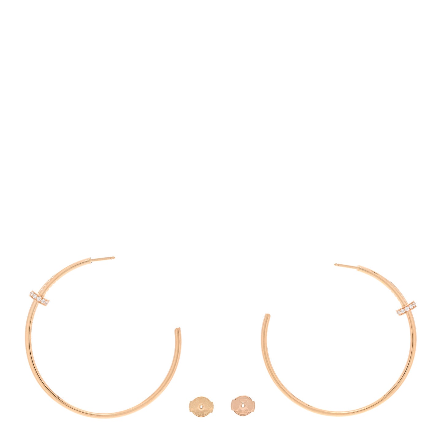 18K Pink Gold Diamond Juste Un Clou Hoop Earrings