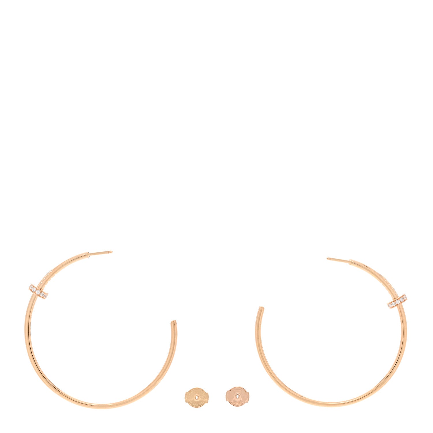 Cartier 18K Pink Gold Diamond Juste Un Clou Hoop Earrings 3 of 6