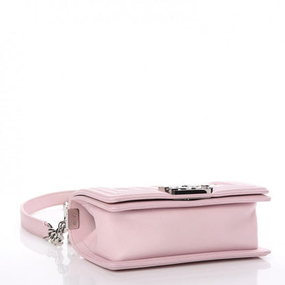 Chanel Lambskin Iridescent PVC Chevron Quilted Small Boy Flap Light Pink Silver 4 of 8