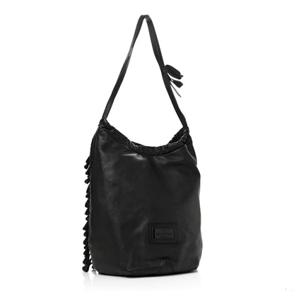 Valentino Garavani Lambskin Rockstud Fringe Bucket Black 3 of 11
