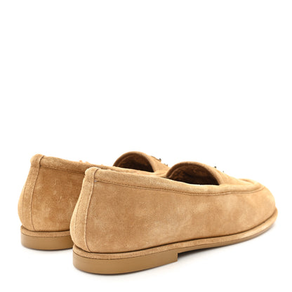Chanel Suede Calfskin CC Loafers 37 Dark Beige 5 of 9
