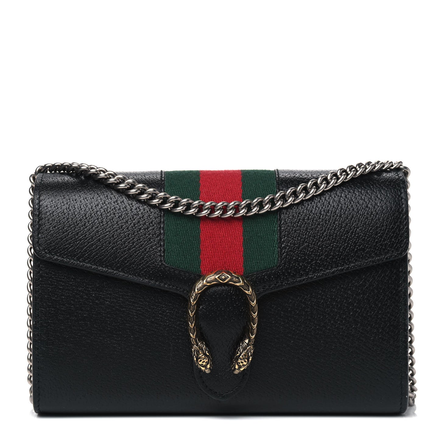Calfskin Web Mini Dionysus Chain Wallet Black