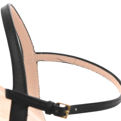 Gucci Lifford Calfskin GG Marmont Ankle Wrap 105mm Sandals 38 Black 8 of 11