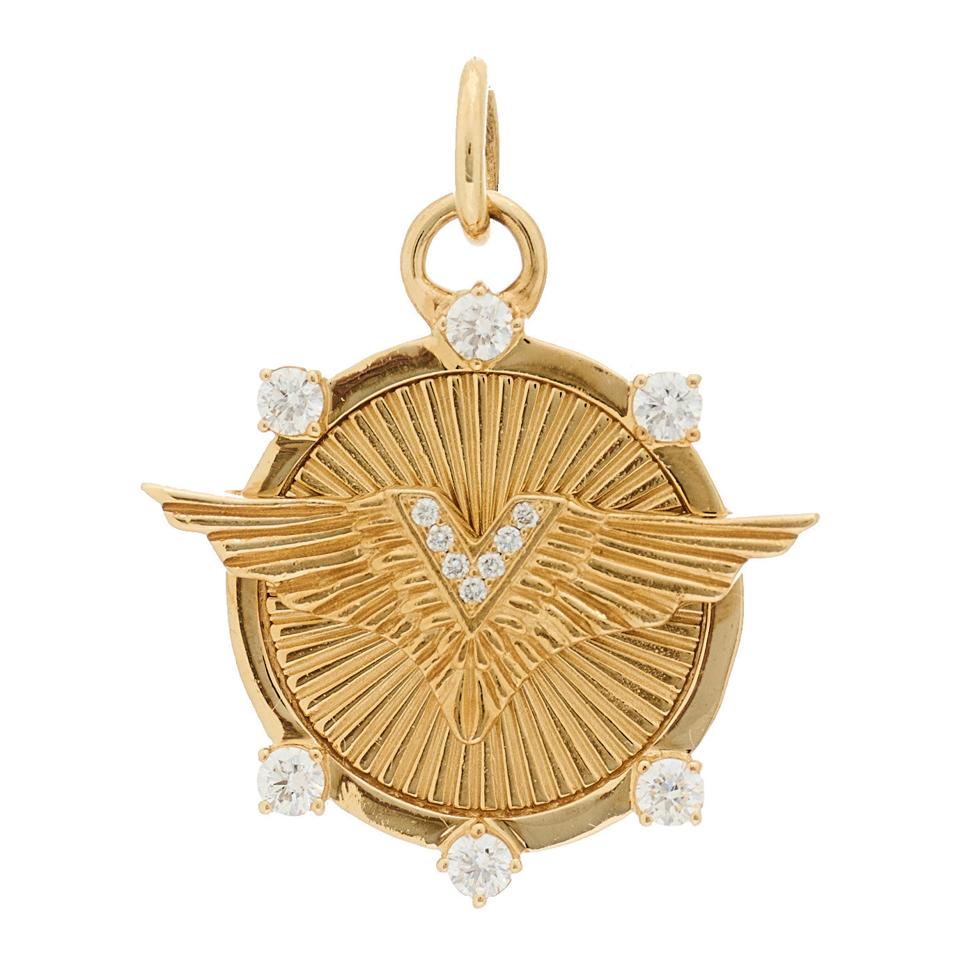 18K Yellow Gold Diamond Baby Vivacity Medallion Pendant