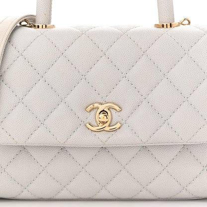 Chanel Caviar Quilted Mini Coco Handle Flap Light Grey 8 of 12