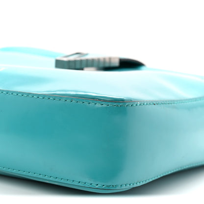 Versace Shiny Calfskin V Greca Messenger Bag Teal 9 of 10