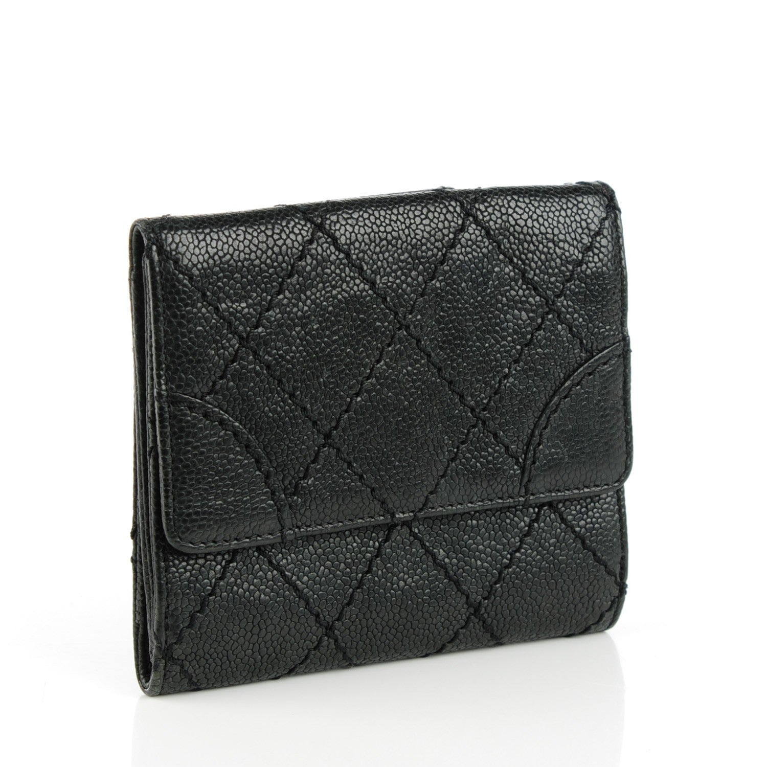 Chanel Caviar Outdoor Ligne French Wallet Black 3 of 7