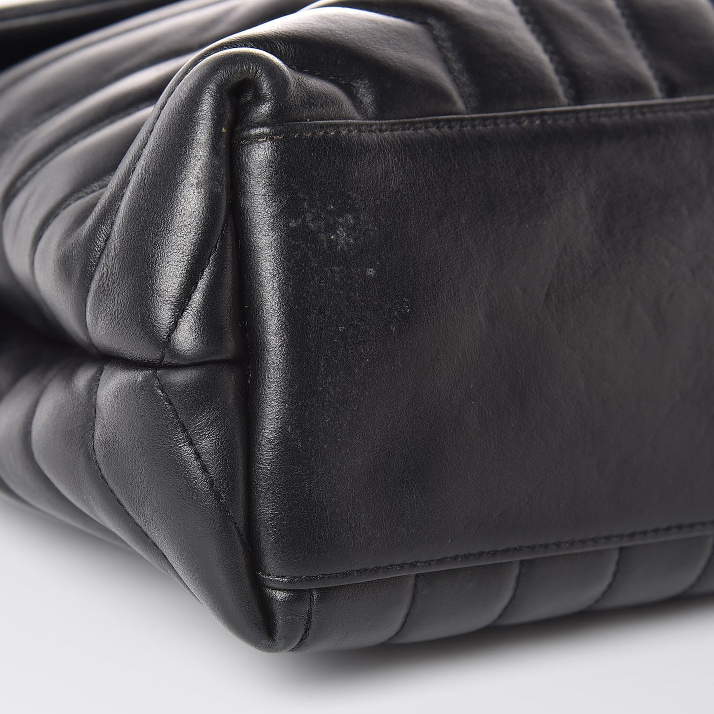 Calfskin Y Quilted Monogram Medium Loulou Chain Satchel Black