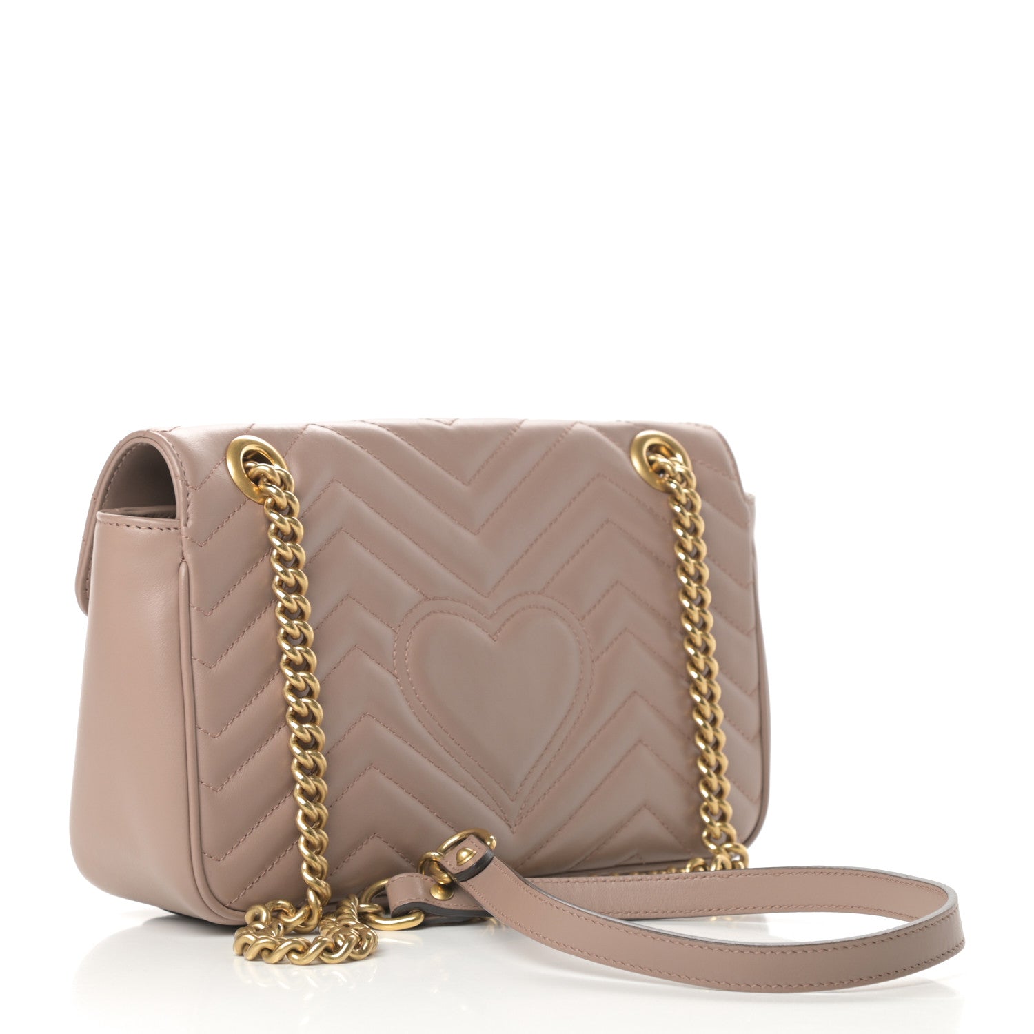Gucci Calfskin Matelasse Small GG Marmont Shoulder Bag Porcelain Rose 3 of 11