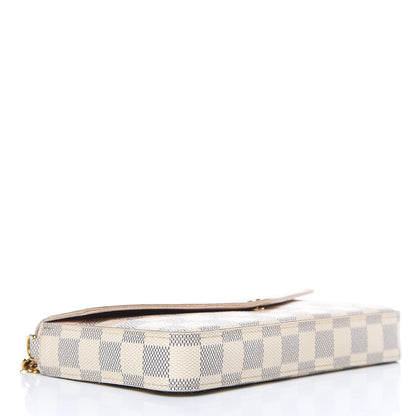 Louis Vuitton Damier Azur Pochette Felicie Chain Wallet Rose Ballerine 4 of 16
