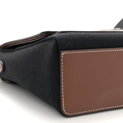 Burberry Canvas Horseferry Print Note Crossbody Bag Black Tan 8 of 9