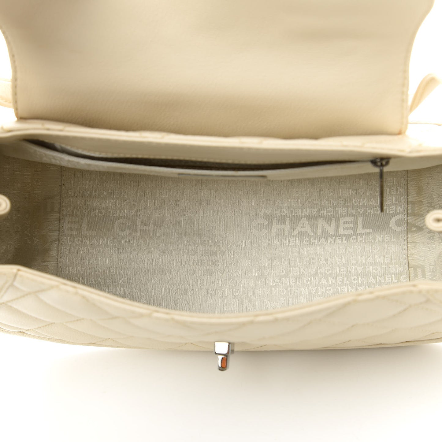 Caviar Quilted Mademoiselle Flap Bag Beige
