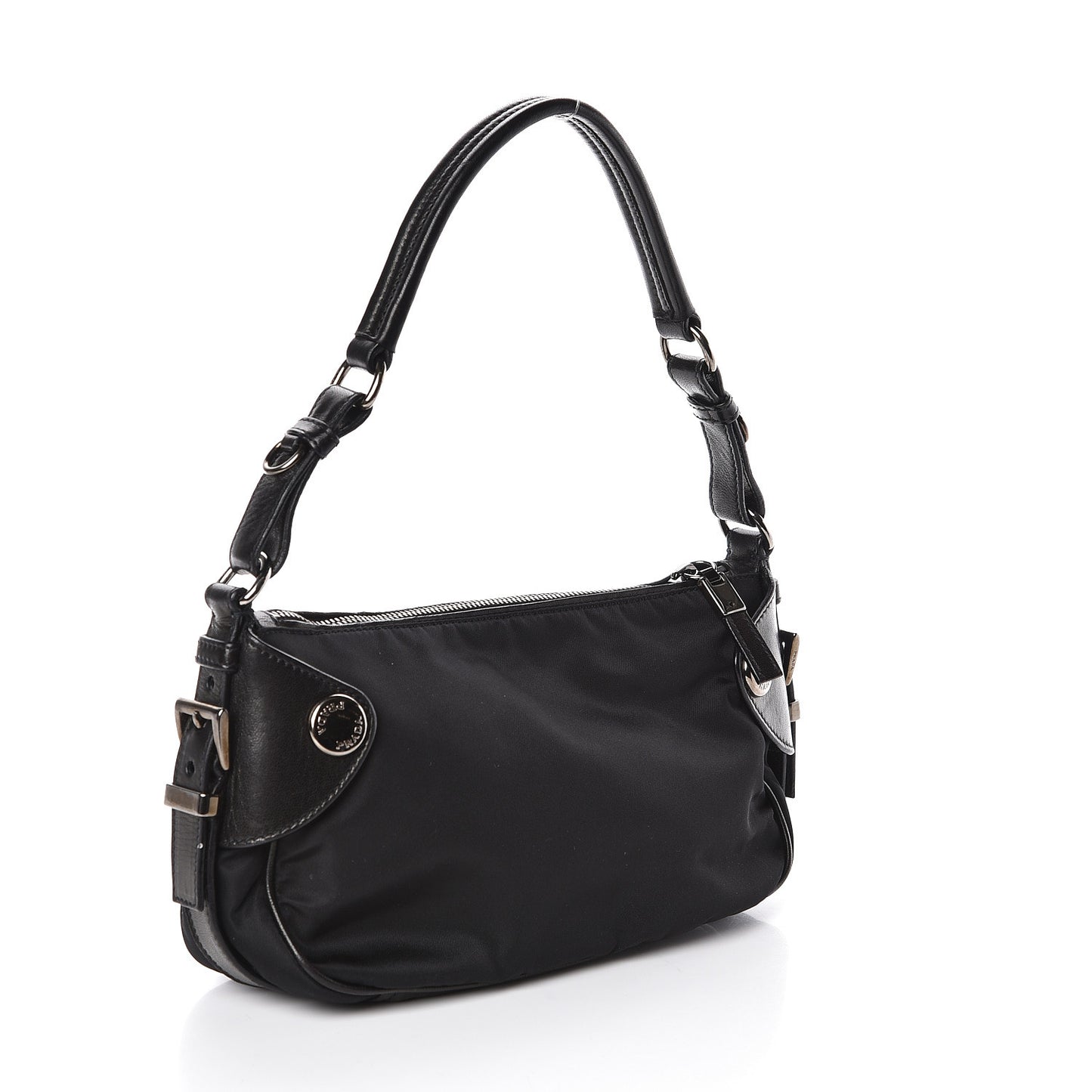 Tessuto Nylon Nappa Shoulder Bag Black