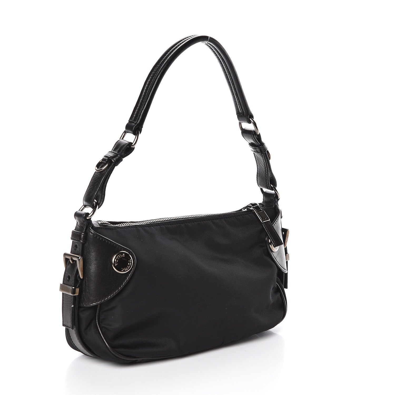 Prada Tessuto Nylon Nappa Shoulder Bag Black 3 of 9