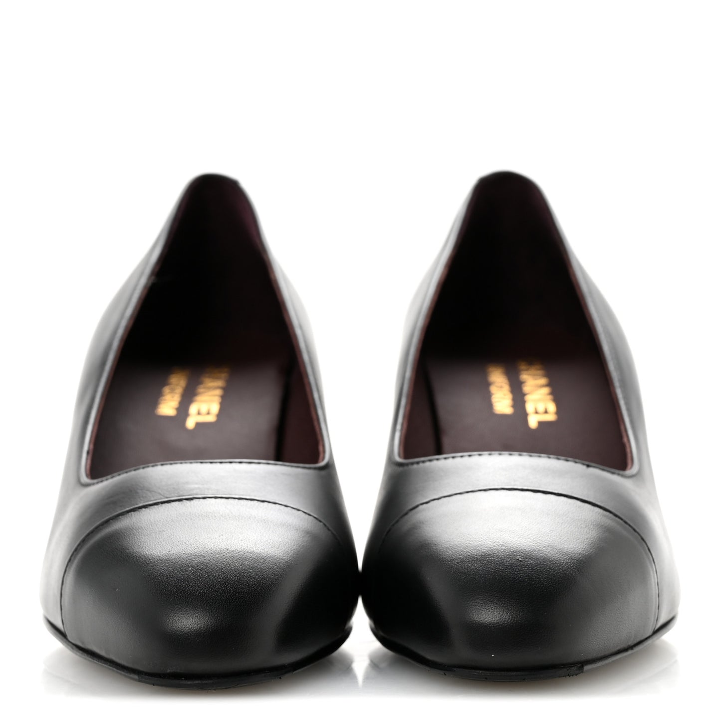 Lambskin Cap Toe CC Uniform Pumps 35 Black